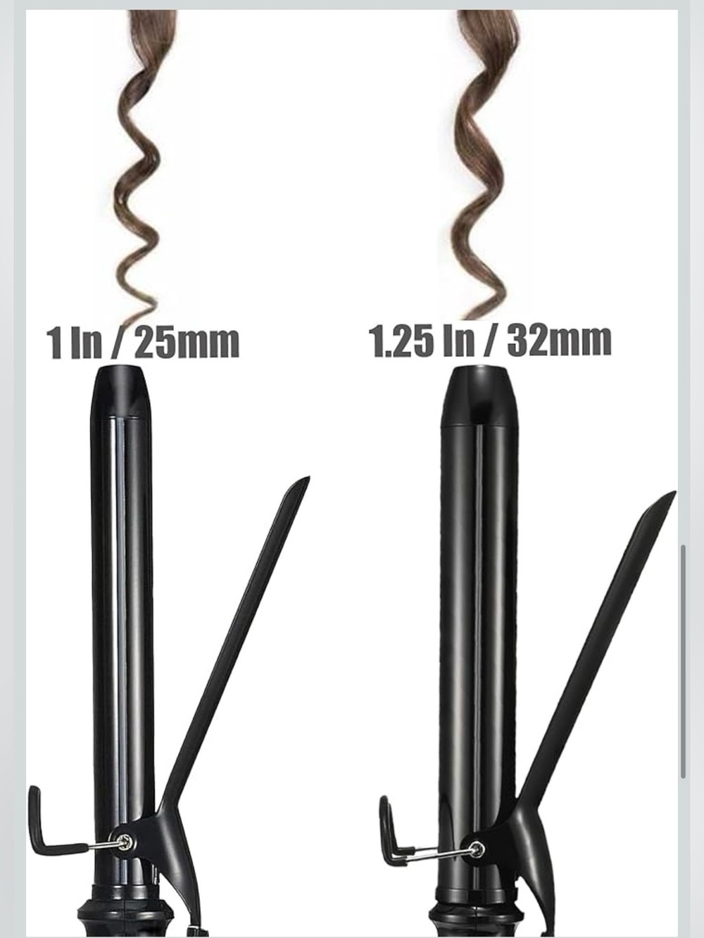 1 inch extra long hair curling iron with ceramic tourmaline barrel - Picture 5 of 9